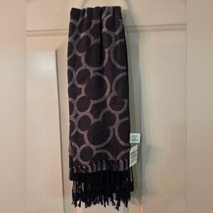 Vintage and NWT 100% Rayon Mickey Mouse Scarf Black/Gray